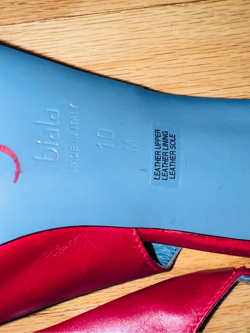 b.iala Red Slingback Peep-Toe Heels - Picture 7 of 7